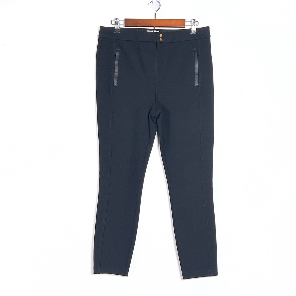 Anthropologie The Essential Slim Pants Womens Sz 10 Black Ponte